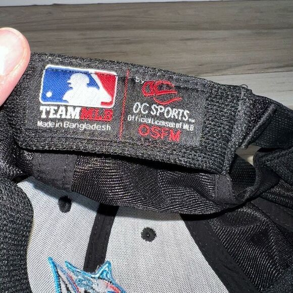 Miami Marlins '47 Black Team Logo Clean Up Adjustable Hat Team MLB Official Lice - Picture 6 of 6